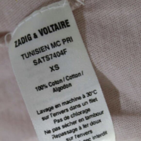 Zadig & Voltaire Tunisian Skull Tee Blush Pink XS - Picture 6 of 8